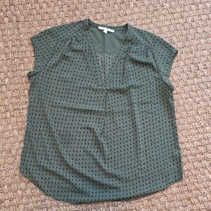 Fun 2 Fun Olive Green Dotted Blouse
